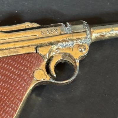 LOT 414: Vintage Toy Collection: Mattel Fanner Gun, Marx Toy Gun, 1953 Kaysam Latex Dog, Sweet Pea Doll, Tinker Toys & More