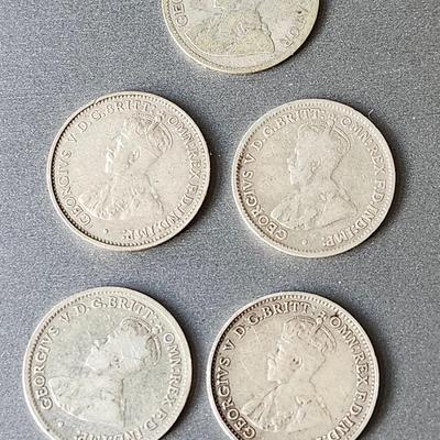 Australian 3 Pence - 5 coins
