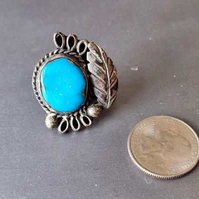 Turquoise and sterling Ring