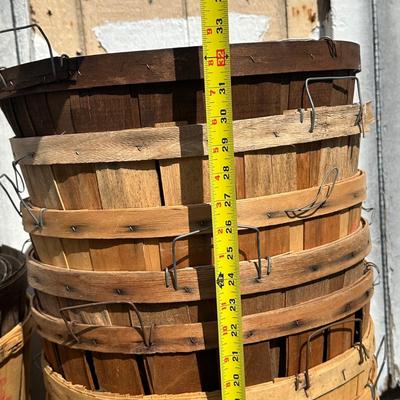 LOT 5S: Vintage Bushel Baskets & Wooden Crates