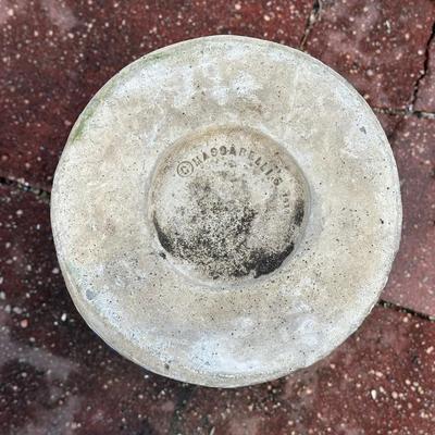 LOT 6: Vintage Signed Concrete Bird Bath