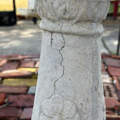 LOT 6: Vintage Signed Concrete Bird Bath