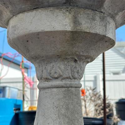 LOT 6: Vintage Signed Concrete Bird Bath