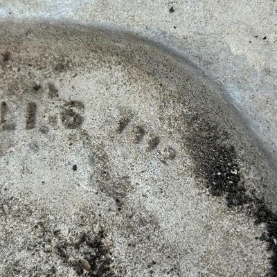 LOT 6: Vintage Signed Concrete Bird Bath