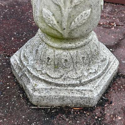 LOT 6: Vintage Signed Concrete Bird Bath