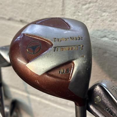 LOT 9B: Golfing Collection - Multiple Sets Of Clubs, Bags, Bag Boy Cart & More