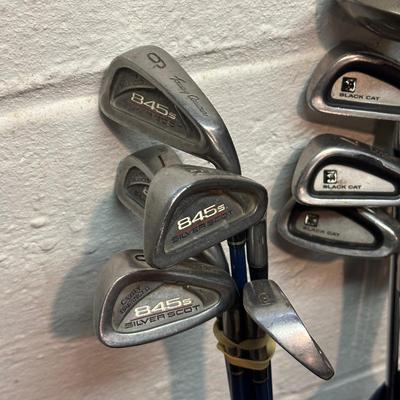 LOT 9B: Golfing Collection - Multiple Sets Of Clubs, Bags, Bag Boy Cart & More