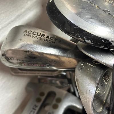 LOT 9B: Golfing Collection - Multiple Sets Of Clubs, Bags, Bag Boy Cart & More