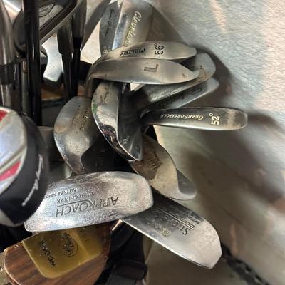 LOT 9B: Golfing Collection - Multiple Sets Of Clubs, Bags, Bag Boy Cart & More