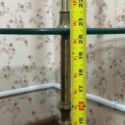 LOT 22Y: Vintage Glass & Brass Table Lamp Side Table