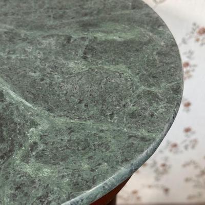 LOT 23Y: Green Marble Top Plant Stand
