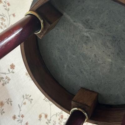 LOT 23Y: Green Marble Top Plant Stand