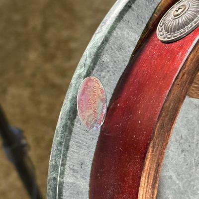 LOT 23Y: Green Marble Top Plant Stand