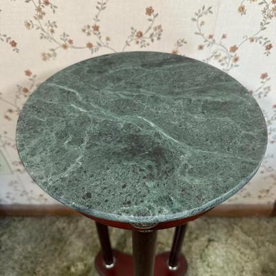 LOT 23Y: Green Marble Top Plant Stand