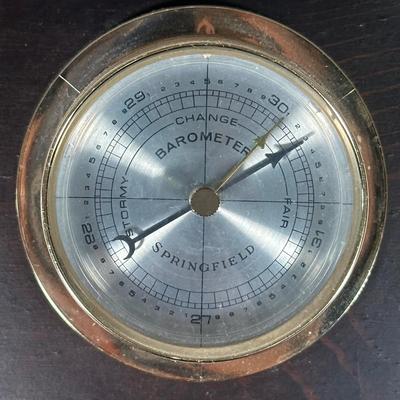 LOT 24Y: Vintage Springfield Eagle Top Barometer