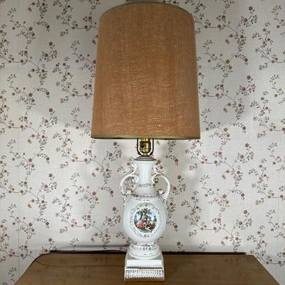LOT 26Y: Vintage George & Martha Washington Porcelain Lamp