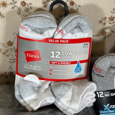 LOT 28Y: Collection Of New In Package Socks & Underwear - Fruit Of The Loom, Hanes & More