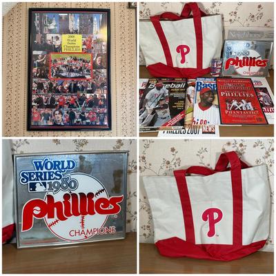 LOT 29Y: Philadelphia Phillies 2008 World Series Champions Poster, Tote Bag, Mirror & More