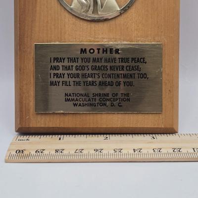 LOT 41K: Framed House Blessing Prayer , Crucifix, Sacred Heart Print, Mary and Child Statue, Praying Hands Plaque, & Mother's...