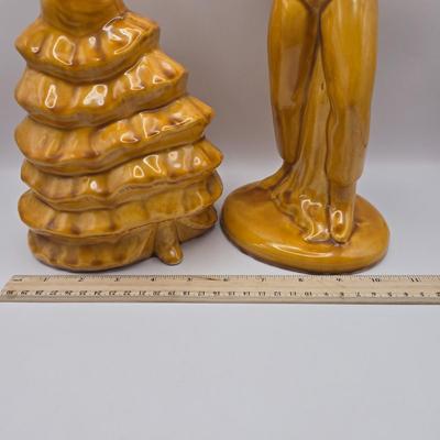 LOT 43K: Tall Vintage Ceramic Flamenco Dancers Statues
