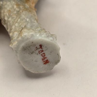 LOT 46K: Just in Time For Spring! 1950s Sugar Salt Glazed Baby Fawn, Lamb, & Sheep Donkey , 2 Goebel Bunnies, & Basket of Flowers