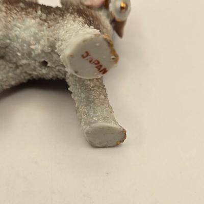 LOT 46K: Just in Time For Spring! 1950s Sugar Salt Glazed Baby Fawn, Lamb, & Sheep Donkey , 2 Goebel Bunnies, & Basket of Flowers