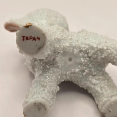 LOT 46K: Just in Time For Spring! 1950s Sugar Salt Glazed Baby Fawn, Lamb, & Sheep Donkey , 2 Goebel Bunnies, & Basket of Flowers