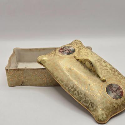 LOT 47K: Victorian Double Handled Bud Vase, Vintage Enesco Bud Vase, Small Asian Style Bud Vase, Royal Albert Christmas Rose, &...