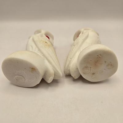 LOT 49K: Pair of Alabaster Owl Paperweights with Glass Eyes