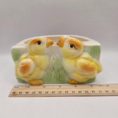 LOT 51K: Ceramic Basket, Blue Bird Potpourri Holder, & Planters and Things Planter