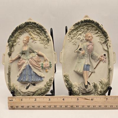 LOT 52K: Pair of Occupied Japan Wall Plaques
