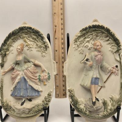 LOT 52K: Pair of Occupied Japan Wall Plaques