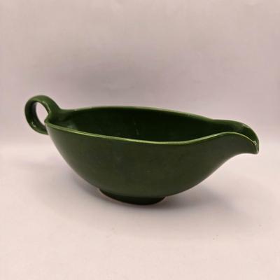 LOT 53K: MCM Leaf Vase, Royal Norfolk Napkin Holder and Salt & Pepper Shakers, Gravy Boat, Schmid Hark the Herald Music Box, Noritake...