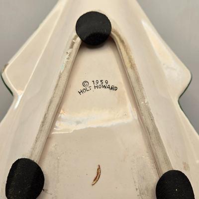 LOT 56K: Holt Howard Christmas Serving Platter, 2 Snow Globes, & Musical Angel Figurine