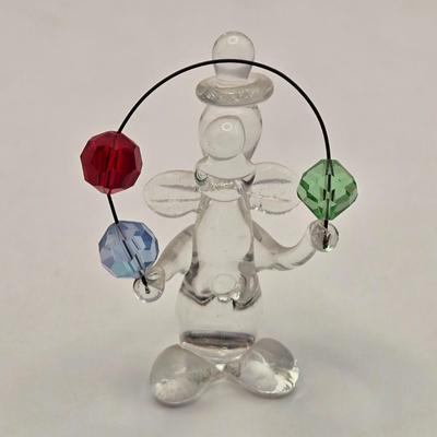 LOT 60K: Glass Clown, Show Dog, Owl, & Cat
