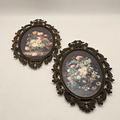 LOT 63K: Pair of Victorian Ornate Floral Prints
