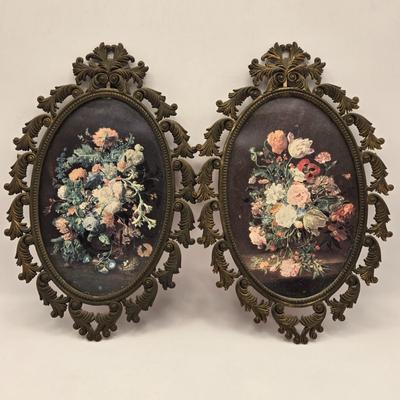 LOT 63K: Pair of Victorian Ornate Floral Prints