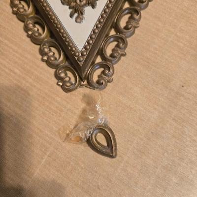 LOT 68K: Vintage Homco Diamond Wall Plaques, Mirror and 2 Side Plaques, and 2 Candle Sconces