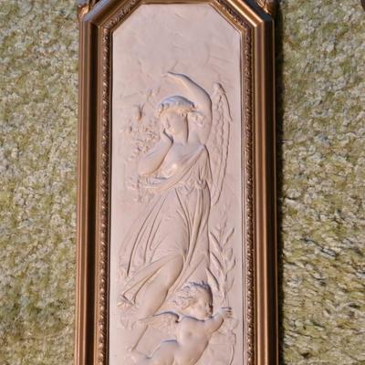 LOT 68K: Vintage Homco Diamond Wall Plaques, Mirror and 2 Side Plaques, and 2 Candle Sconces