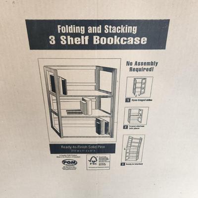 Wood Folding Shelving 27.5wx11"dx37"H