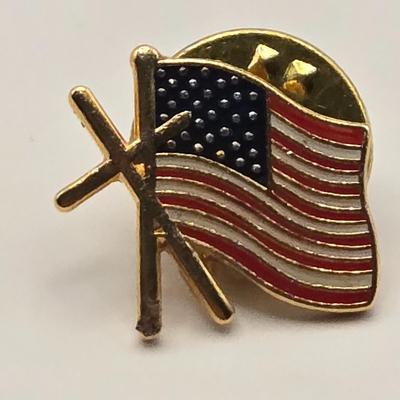 LOT 89J: Men's Jewelry Collection Including Stop Watch, American Bandstand Cufflinks, Mechanical Pencil Tie Clip, AmVets Collar pin,...