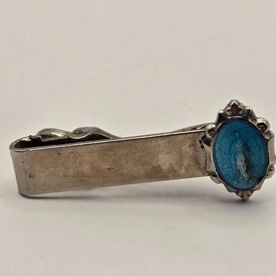 LOT 89J: Men's Jewelry Collection Including Stop Watch, American Bandstand Cufflinks, Mechanical Pencil Tie Clip, AmVets Collar pin,...