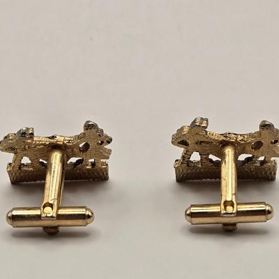 LOT 89J: Men's Jewelry Collection Including Stop Watch, American Bandstand Cufflinks, Mechanical Pencil Tie Clip, AmVets Collar pin,...