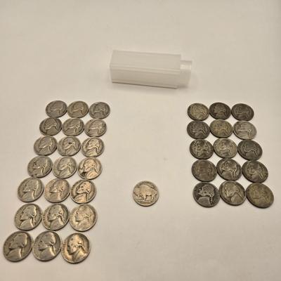 LOT 90J: Jefferson Nickel Collection 1938-1961 / Including Wartime Silver Nickels & Buffalo Nickel