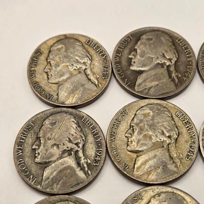 LOT 90J: Jefferson Nickel Collection 1938-1961 / Including Wartime Silver Nickels & Buffalo Nickel