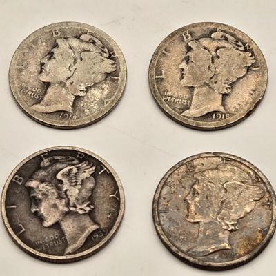 LOT 110J: U.S. Coins Including Silver Quarter, Dimes, 1945 Nickel and Non-Silver Nickels