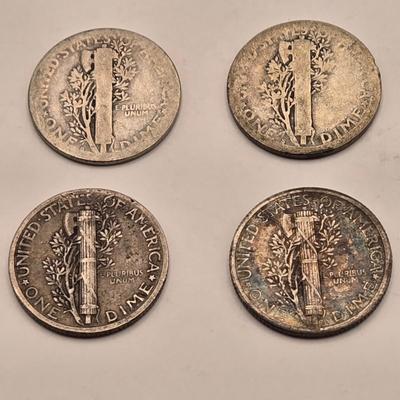 LOT 110J: U.S. Coins Including Silver Quarter, Dimes, 1945 Nickel and Non-Silver Nickels