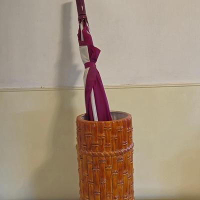 LOT 113K: April Showers Bring May Flowers and an Umbrella & Ceramic Holder