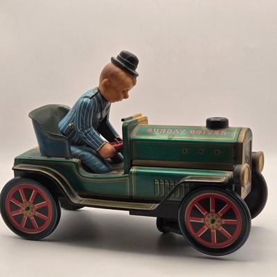 LOT 115K: Vintage Basset Hound Plastic Coin Bank, Modern Toys Sunday Driver, Ideal Toys Telephone, & Tigrett Industries Toy