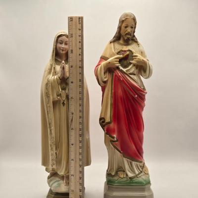 LOT 116:K St. Jude, Jesus Christ, Virgin Mary, and Other Statues, Lighted Figures, Ten Commandment Plate, Pocket Size Bible, & More
